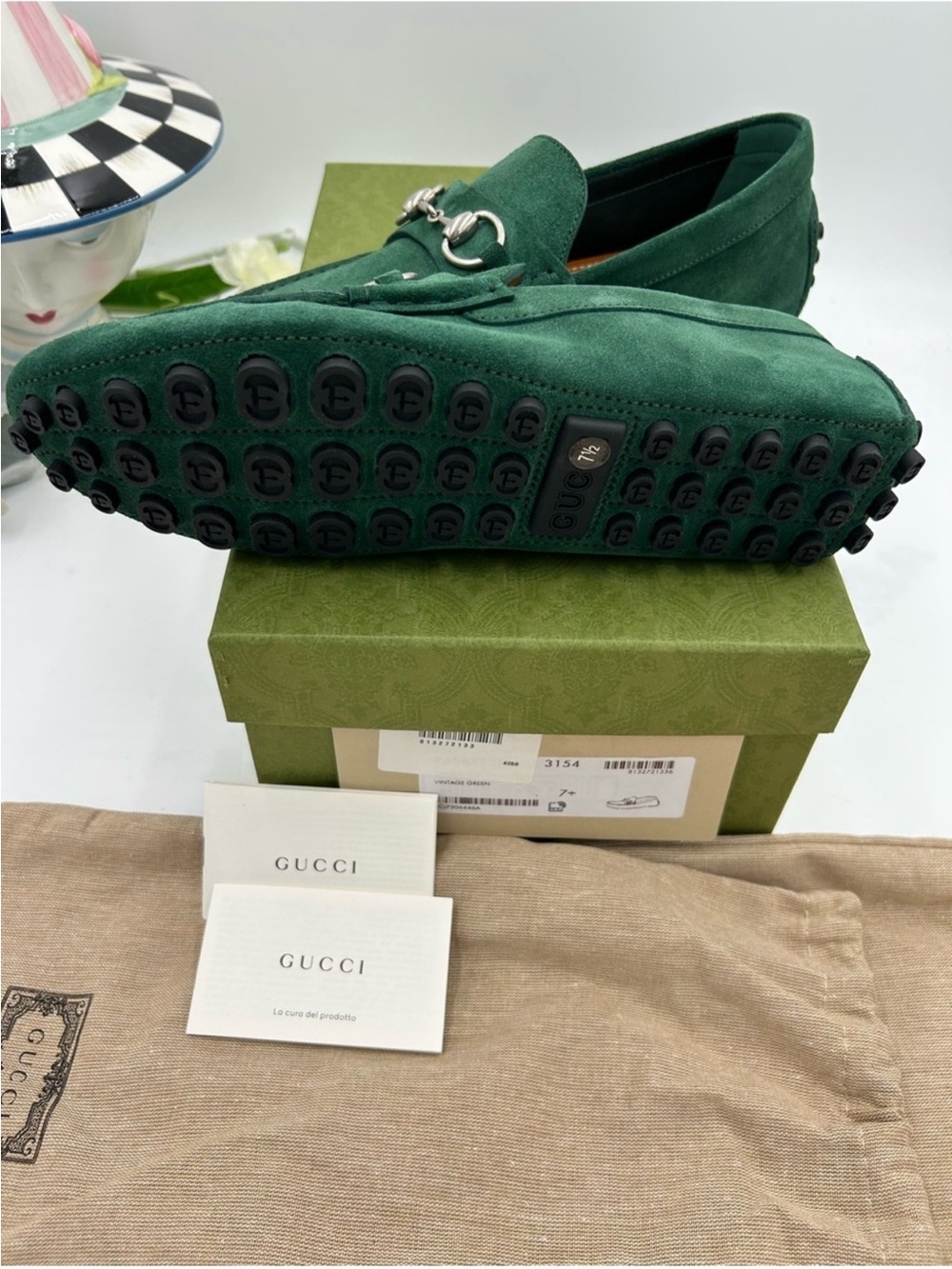 SOLD !!!! Men’s Gucci suede horse bit driver loafers size 7.5 it’s a US - Picture 6 of 8